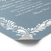 Dusty Blue Talavera Time Capsule Verjaardagsspel Poster (Hoek)