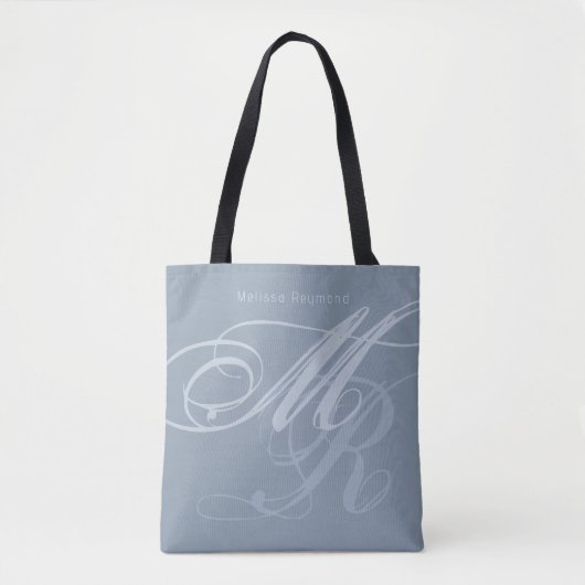 Dusty Blue Tas oversized monogram (Voorkant)