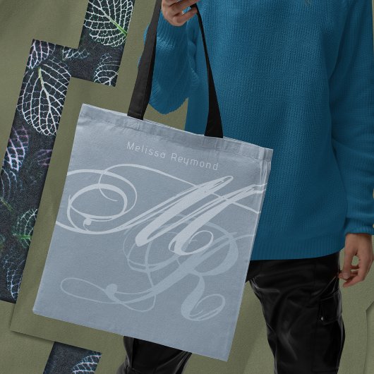 Dusty Blue Tas oversized monogram