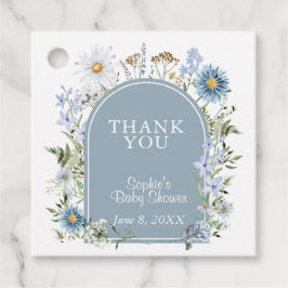 Dusty Blue Tea Party Baby in Bloom Baby shower Bedankjes Labels
