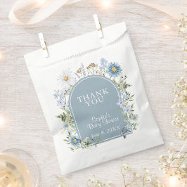 Dusty Blue Tea Party Baby in Bloom Baby shower Bedankzakje