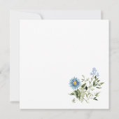 Dusty Blue Tea Party Baby in Bloom Baby shower Kaart (Achterkant)