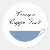 Dusty Blue Teacup Envelope Seal & Sticker (Voorkant)