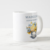 Dusty Blue Teacup Yellow Flowers Grote Koffiekop (Voorkant rechts)