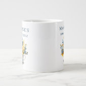 Dusty Blue Teacup Yellow Flowers Grote Koffiekop (Voorkant)