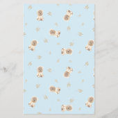 Dusty Blue Teddy Bear Baby shower Bingo Flyer (Achterkant)