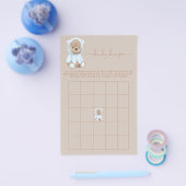 Dusty Blue Teddy Bear Baby shower Bingo Flyer (Enkel)