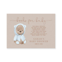 Dusty Blue Teddy Bear Baby shower Book Request Req