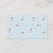 Dusty Blue Teddy Bear Baby shower Gift Registry Visitekaartje (Achterkant)