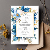 Dusty Blue Terracotta Boho Chic Elegant Wedding Kaart