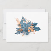 Dusty Blue Terracotta Boho Elegant Bloemen Huwelij Save The Date (Achterkant)