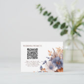 Dusty Blue Terracotta Boho Elegante bruiloft Detai Informatiekaartje (Staand voorkant)