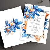 Dusty Blue Terracotta Rust Boho Elegant Wedding Kaart
