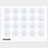 Dusty Blue Thank You Wedding Sticker (Vel)