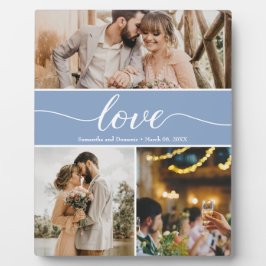 Dusty Blue Thankful Weduwfoto Collage Fotoplaat