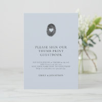 Dusty Blue Thumbprint Gastenboek tekenkaart