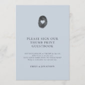 Dusty Blue Thumbprint Gastenboek tekenkaart Kaart (Voorkant)