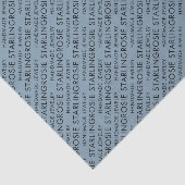 Dusty Blue Tiled Business Name and Specialism Tissuepapier (Detail)