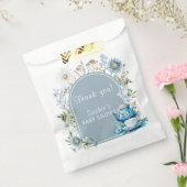 Dusty Blue Time voor Tea Boho Garden Baby shower Bedankzakje (Gezegeld)