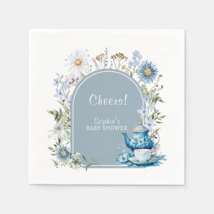 Dusty Blue Time voor Tea Boho Garden Baby shower Servet
