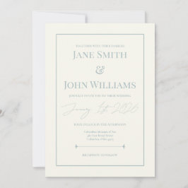 Dusty Blue Timeless 5x7 bruiloft Kaart