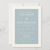 Dusty Blue Timeless 5x7 bruiloft Kaart (Voorkant)