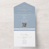 Dusty Blue Timeline All In One Wedding Invitation Uitnodiging (Binnen)
