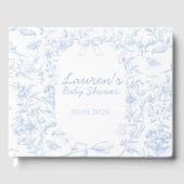 Dusty Blue Toile Boy Baby shower Gastenboek (Voorkant)
