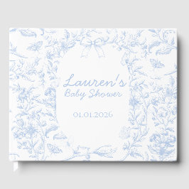 Dusty Blue Toile Boy Baby shower Gastenboek