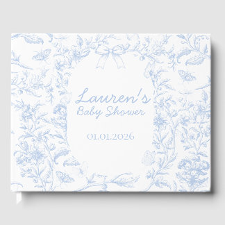 Dusty Blue Toile Boy Baby shower Gastenboek