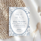  Dusty Blue Toile Chinoiserie Vrijgezellenfeest Kaart