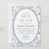  Dusty Blue Toile Chinoiserie Vrijgezellenfeest Kaart (Voorkant)