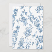 Dusty Blue Toile de Jouy Baby shower Kaart (Achterkant)