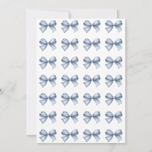 Dusty Blue Toile de Jouy Frans Baby shower Kaart (Achterkant)