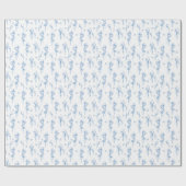 Dusty Blue Toile Elegant Balloon Baby Boy Cadeaupapier (Vlak)