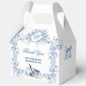 Dusty Blue Toile Floral Pumpkin Boy Baby shower Bedankdoosjes (Voorkant)