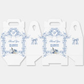 Dusty Blue Toile Floral Pumpkin Boy Baby shower Bedankdoosjes (Ongevouwen)