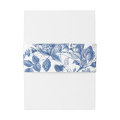 Dusty Blue Toile Floral Wedding Uitnodigingen Wikkel (Achterkant Voorbeeld)