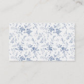 Dusty Blue Toile  Flowers Informatiekaartje (Achterkant)