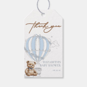 Dusty Blue Toile Hot Air Balloon Beer Dank u Cadeaulabel
