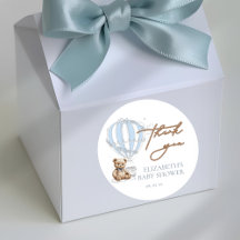 Dusty Blue Toile Hot Air Balloon Beer Dank u