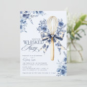 Dusty Blue Toile Whisked Away Vrijgezellenfeest Kaart (Staand voorkant)