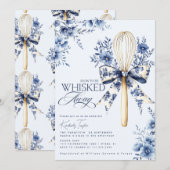 Dusty Blue Toile Whisked Away Vrijgezellenfeest Kaart (Voorkant / Achterkant)