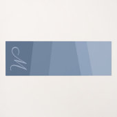 Dusty Blue Tones Geometric Pattern Yogamat (Achterkant (horizontaal))