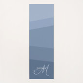 Dusty Blue Tones Geometric Pattern Yogamat (Voorkant)