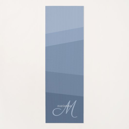Dusty Blue Tones Geometric Pattern Yogamat (Voorkant)