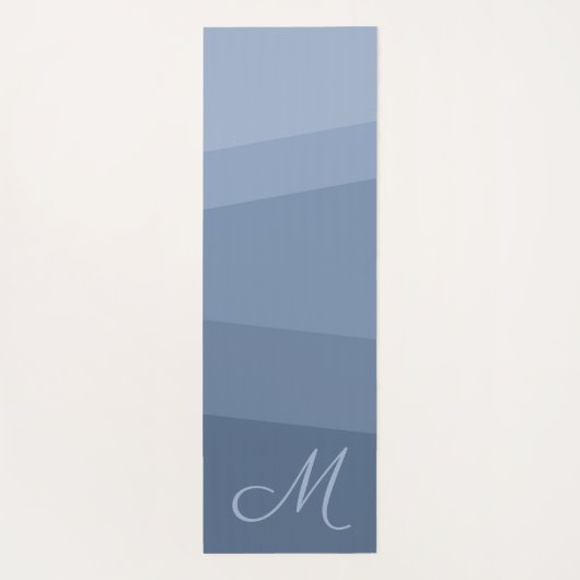 Dusty Blue Tones Geometric Pattern Yogamat (Achterkant)