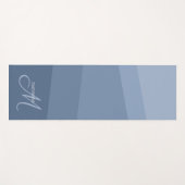 Dusty Blue Tones Geometric Pattern Yogamat (Voorkant (horizontaal))