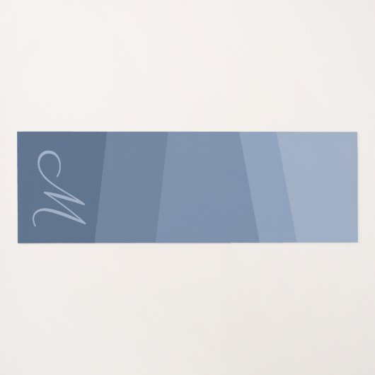 Dusty Blue Tones Geometric Pattern Yogamat (Achterkant (horizontaal))