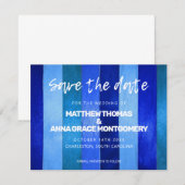Dusty Blue Tones Wooden Rustic Save The Date (Voorkant / Achterkant)